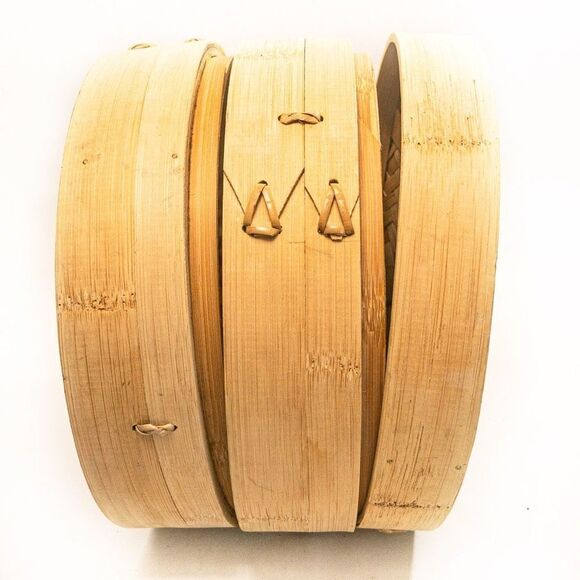 Household 2-Tier Bamboo Food Steamer: Healthy Vegetables Dumplings Dim Sum - Picture 8 of 9